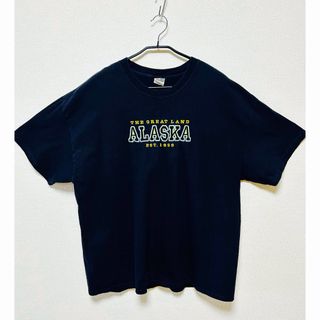 【US古着】ヴィンテージ　フロント刺繍T シャツ　(2XL/ ブラック)(Tシャツ/カットソー(半袖/袖なし))