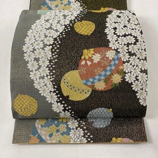 袋帯 美品 逸品 お太鼓柄 正絹 【中古】(帯)