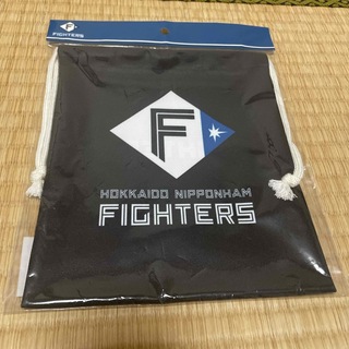 ファイターズロゴ　巾着(ブラック)(記念品/関連グッズ)