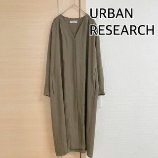 アーバンリサーチ(URBAN RESEARCH)のURBAN RESEARCH アーバンリサーチ 長袖ワンピース　カーキ(ロングワンピース/マキシワンピース)