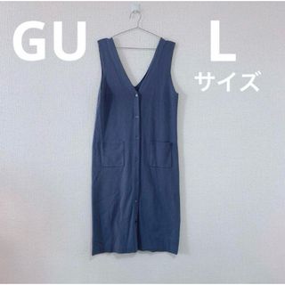 ジーユー(GU)のGU ワンピース L 青 ブルー 綿 春 夏 秋 冬 スカート ロングワンピ(ロングスカート)