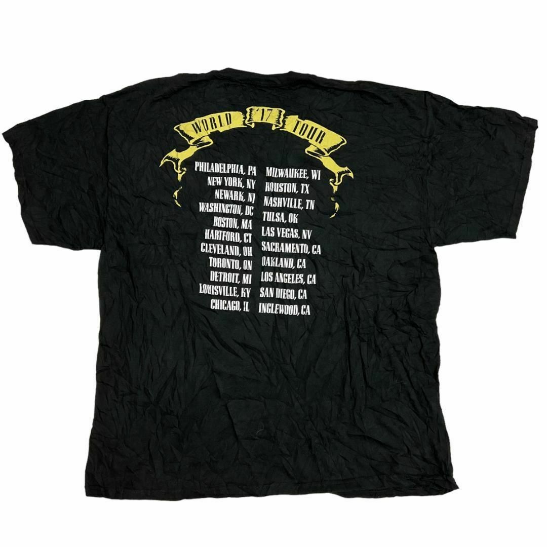 MUSIC TEE(ミュージックティー)のGUNS N' ROSES バンド半袖Tシャツ 拳銃 バラ ブラックw94 メンズのトップス(Tシャツ/カットソー(半袖/袖なし))の商品写真