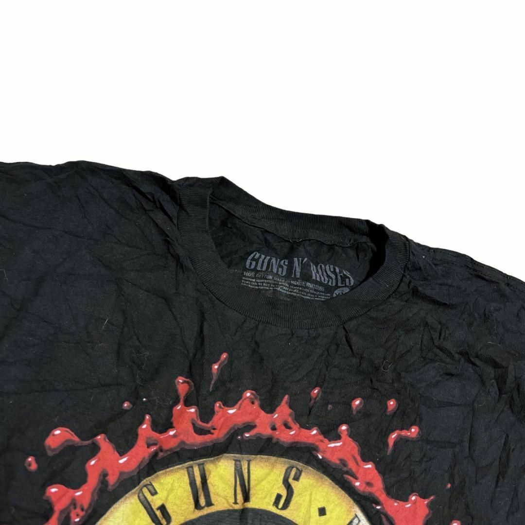 MUSIC TEE(ミュージックティー)のGUNS N' ROSES バンド半袖Tシャツ 拳銃 バラ ブラックw94 メンズのトップス(Tシャツ/カットソー(半袖/袖なし))の商品写真