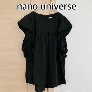 nano・universe - nano universe ナノユニバース　半袖ブラウス　ブラック