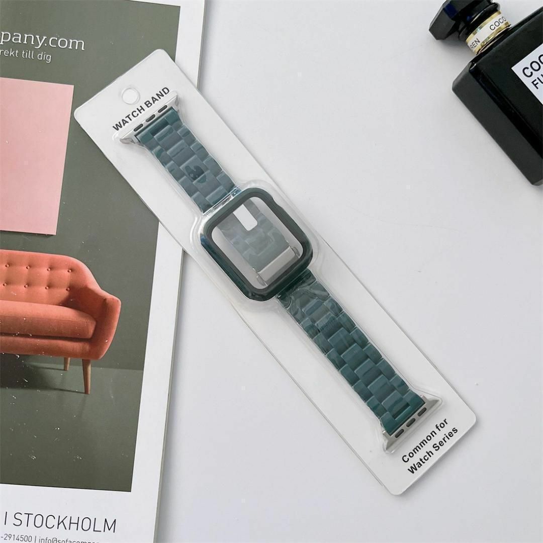 Apple Watch バンド 44mm ケースセット アップルウォッチ 緑 レディースのファッション小物(腕時計)の商品写真