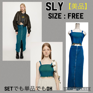 SLY(スライ)ダメージングブラトップ＆ジップスカート セットアップ
