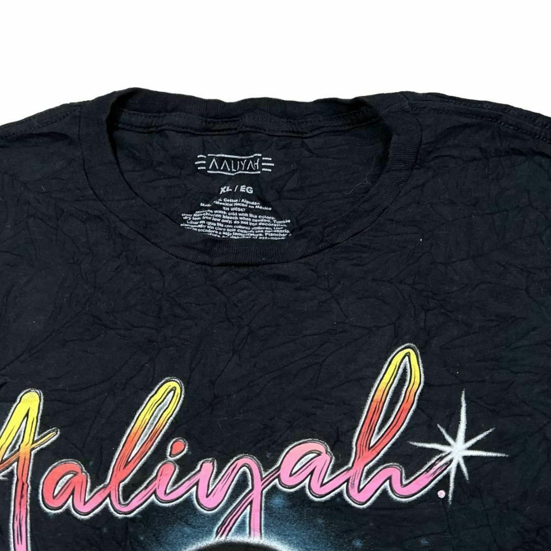 MUSIC TEE(ミュージックティー)のアリーヤ 半袖バンドTシャツ ミュージックTシャツ ブラック ロックT w81 メンズのトップス(Tシャツ/カットソー(半袖/袖なし))の商品写真