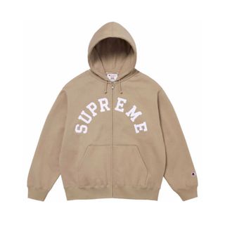 シュプリーム(Supreme)のSupreme x Champion Zip Up Hooded "Tan"(パーカー)