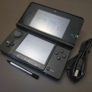 ニンテンドー3DS(ニンテンドー3DS)の安心の整備済み！◆任天堂3DS 中古本体◆コスモブラック◆69(携帯用ゲーム機本体)