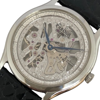 セイコー(SEIKO)の　セイコー SEIKO CREDOR シグノ GZBD999 シルバー SS/革ベルト 手巻き レディース 腕時計(腕時計)