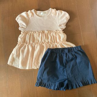 120センチ　petit ange 上下セット　半袖　半ズボン　ショートパンツ