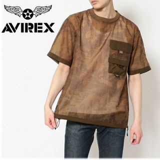 アヴィレックス(AVIREX)の《アヴィレックス》新品 はっ水・通気性◎ 透け感 爽やかミリタリーシャツ L(Tシャツ/カットソー(半袖/袖なし))