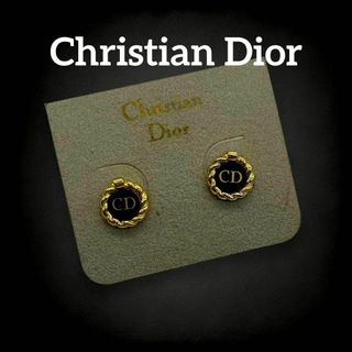 Christian Dior - ✨美品✨ クリスチャンディオール ピアス ツイスト ブラック ゴールド 662