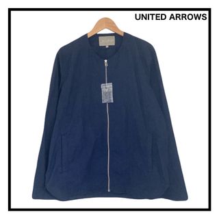 ユナイテッドアローズ(UNITED ARROWS)のA DAY IN THE LIFE　コットンノーカラージャケット　ネイビー　L(ノーカラージャケット)