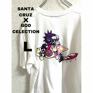 ゴッドセレクショントリプルエックス(GOD SELECTION XXX)の希少 SANTA CRUZ×GOD CELECTION コラボ 半袖Tシャツ L(Tシャツ/カットソー(半袖/袖なし))