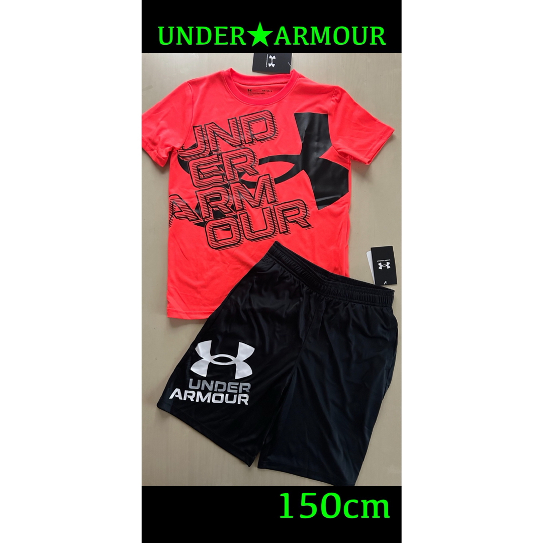UNDER ARMOUR(アンダーアーマー)の新品タグ付き　150㎝　UNDERARMOURアンダーアーマーセットアップ キッズ/ベビー/マタニティのキッズ服男の子用(90cm~)(Tシャツ/カットソー)の商品写真