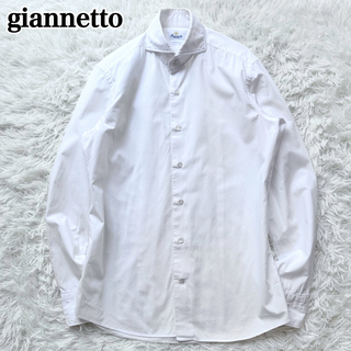 ジャンネット(GIANNETTO)のgiannetto ホリゾンタルカラーシャツ SlimFit ホワイト XS(シャツ)