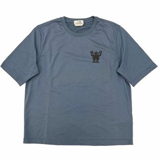 Hermes - HERMES エルメス Tシャツ ロボット コットン メンズ サイズS 半袖 レザーパッチ 革 半袖Tシャツ カーキ