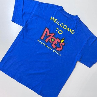 US 輸入　Tシャツ　Welcome To  Moe's ブルー　青　Lサイズ(Tシャツ/カットソー(半袖/袖なし))