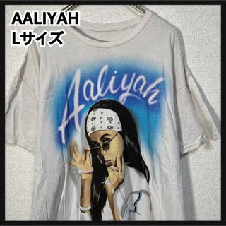 アリーヤ】半袖Tシャツaaliyahビッグプリントデカロゴ　アーティスト白T74(Tシャツ/カットソー(半袖/袖なし))