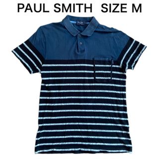 ポールスミス(Paul Smith)のPAUL SMITH ポール スミス ポロシャツ ボーダー ツートン ネイビーM(ポロシャツ)