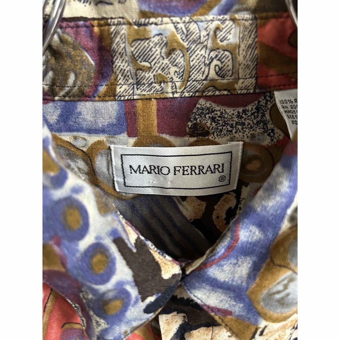 VINTAGE(ヴィンテージ)の古着 MARIO FERRARI マリオフェラーリ 総柄シャツ M 派手柄 メンズのトップス(シャツ)の商品写真