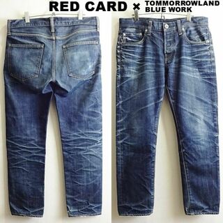レッドカード(RED CARD)のレッドカード×ブルーワーク　スリムストレートデニム　W89cm　濃藍　日本製(デニム/ジーンズ)