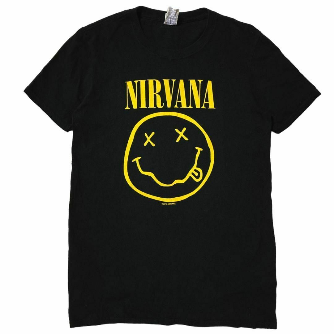 MUSIC TEE(ミュージックティー)のNIRVANA バンド半袖Tシャツ ニコちゃん スマイル ロックＴ x60 メンズのトップス(Tシャツ/カットソー(半袖/袖なし))の商品写真