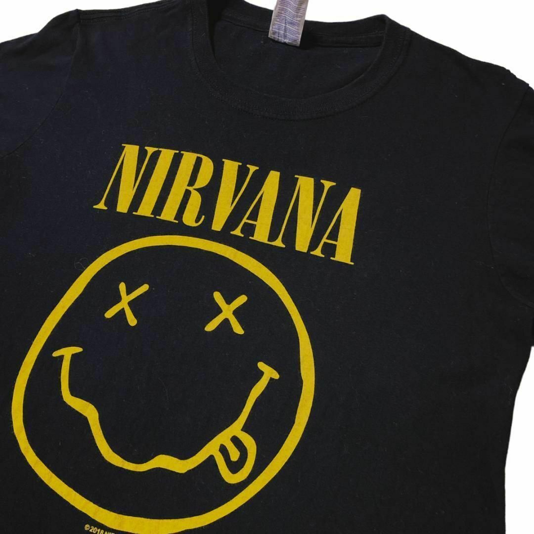 MUSIC TEE(ミュージックティー)のNIRVANA バンド半袖Tシャツ ニコちゃん スマイル ロックＴ x60 メンズのトップス(Tシャツ/カットソー(半袖/袖なし))の商品写真