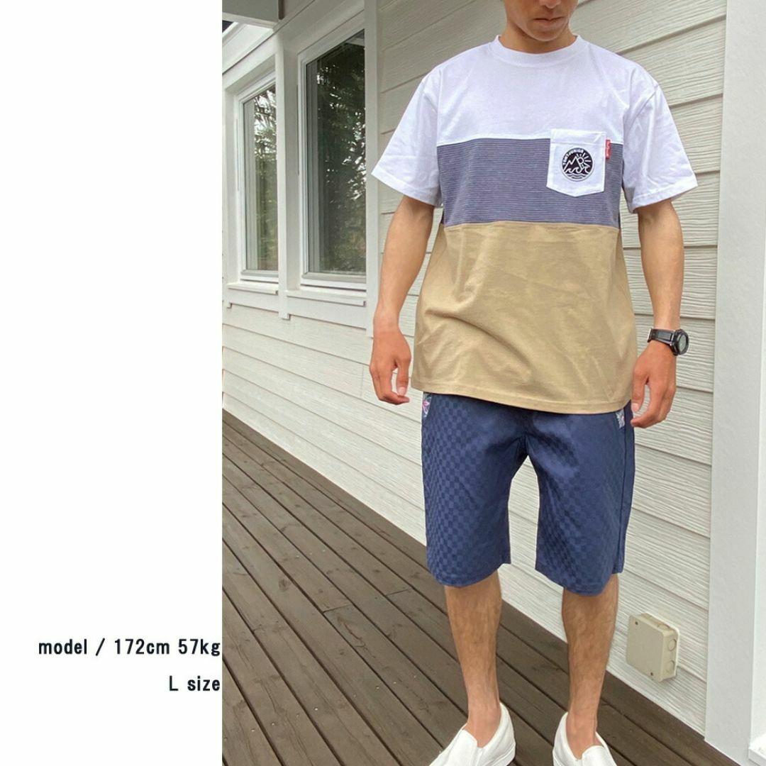新品 6380円 TOM.T.JR/トムティージュニア（紺）ハーフパンツ XL メンズのパンツ(ショートパンツ)の商品写真