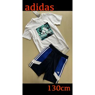 アディダス(adidas)の新品タグ付　adidasアディダス　130cmセットアップ　ホワイト×ネイビー(Tシャツ/カットソー)