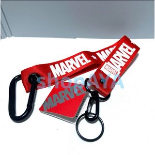 MARVEL - マーベル　カラビナ付きストラップ　新品　レッド　ウォレットテープ