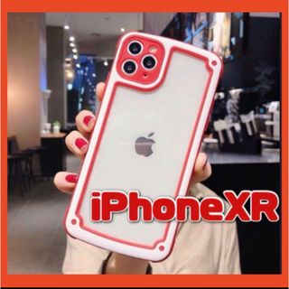 【iPhoneXR】レッド iPhoneケース 大人気 シンプル フレーム 新品(その他)