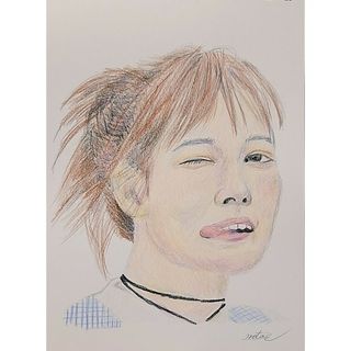 人物画【1】美人画。色鉛筆画。絵画。b5。(絵画/タペストリー)