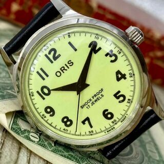オリス(ORIS)の【レトロな色合い】オリス メンズ腕時計 手巻き ホワイト ヴィンテージ(腕時計(アナログ))