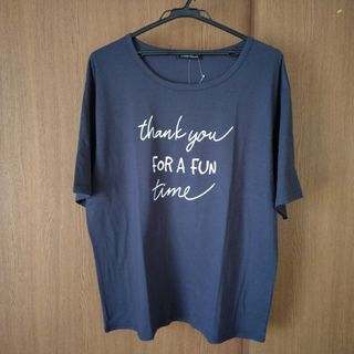 新品 未使用 英字 プリント トップス 半袖 Tシャツ レディース 4Ｌサイズ(Tシャツ(半袖/袖なし))