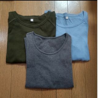 ユニクロ(UNIQLO)のUNIQLOユニクロTシャツ　ピンク系　３枚組　LL(L)(Tシャツ(長袖/七分))