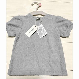 新品 キッズ 女の子 半袖 トップス Tシャツ 90cm アイスブルー 無地(Tシャツ/カットソー)