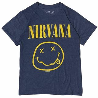 ミュージックティー(MUSIC TEE)のNIRVANA バンド半袖Tシャツ ニコちゃん スマイル ロックＴ x63(Tシャツ/カットソー(半袖/袖なし))