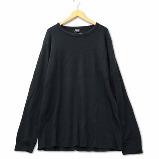 ショット コットン サーマル ロンTシャツ カットソー XXL ブラック