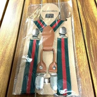 新品・未使用 キッズ用 サスペンダー グリーン レッド 男の子 女の子 1〜8歳(ベルト)