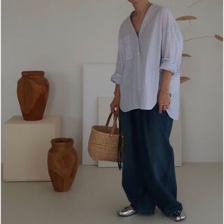 アギュー(ARGUE)のpam様専用　argue V-NECK TIDY SHIRT/STRIP(シャツ/ブラウス(長袖/七分))