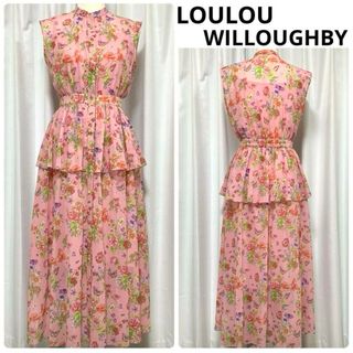 【極美品】LOULOU WILLOUGHBY ボタニカルティアード ワンピース