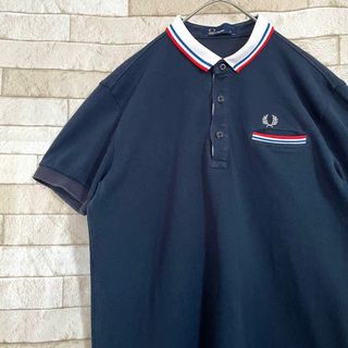 フレッドペリー(FRED PERRY)のフレッドペリー ポロシャツ 半袖 刺繍ロゴ 紺 M(ポロシャツ)