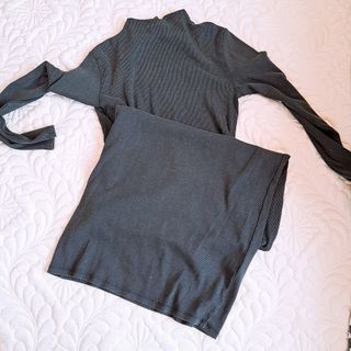 ザラ(ZARA)の【新品】ZARA　ロングワンピース　チャコールグレー(ロングワンピース/マキシワンピース)