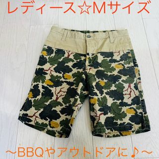 レディース☆ サバイバル ハーフパンツ カモフラージュ柄 〜アウトドアに♪〜(カジュアルパンツ)