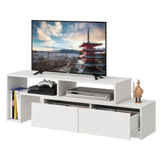 新品未開封 テレビ台 収納付き 便利 白 ホワイト(家具)