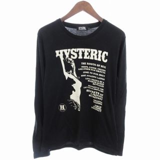 ヒステリックグラマー(HYSTERIC GLAMOUR)のヒステリックグラマー ロンT カットソー Tシャツ 長袖 プリント 黒 S(Tシャツ/カットソー(七分/長袖))