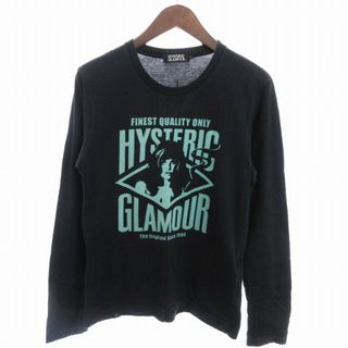 ヒステリックグラマー(HYSTERIC GLAMOUR)のヒステリックグラマー ロンT カットソー Tシャツ 長袖 プリント 黒 S(Tシャツ/カットソー(七分/長袖))