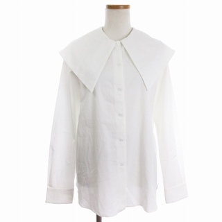 マルティニーク ビックカラーブラウス シャツ 長袖 ホワイト 白 ■SM1(シャツ/ブラウス(長袖/七分))